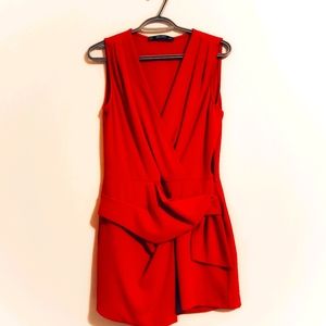 Zara red short jumpsuit